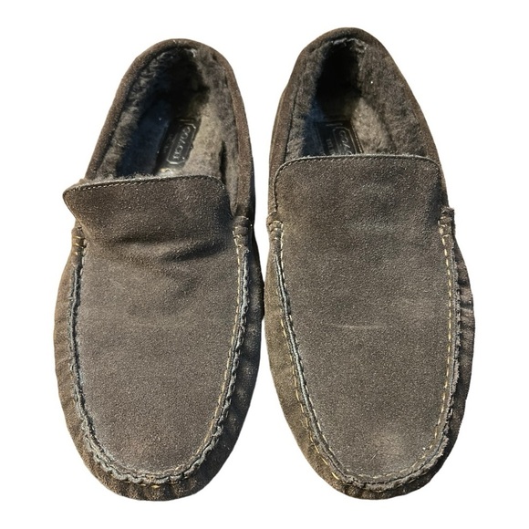 Coach Brown Leather Shearling Moccasin Indoor Outdoor Size 11B main image 6